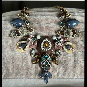 J. Crew Crystal Gems Statement Necklace